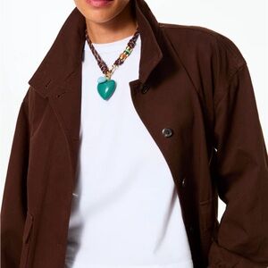 Roxanne Assoulin The Super Size Happy Brown Cord Necklace & Forest/Cloud Charms